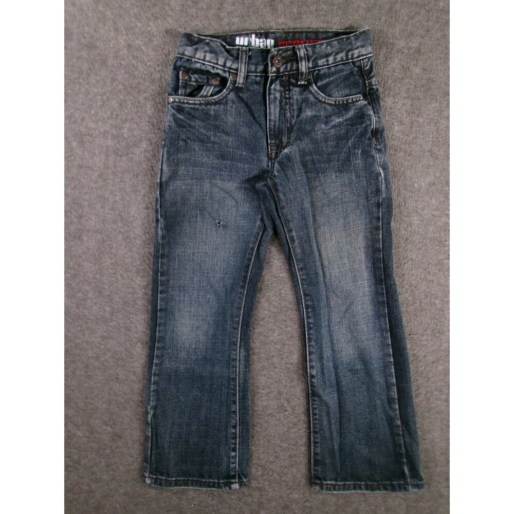 Urban Pipeline Jean Youth 8 Blue Bootcut Relaxed Fit Causal Dark Wash Faded